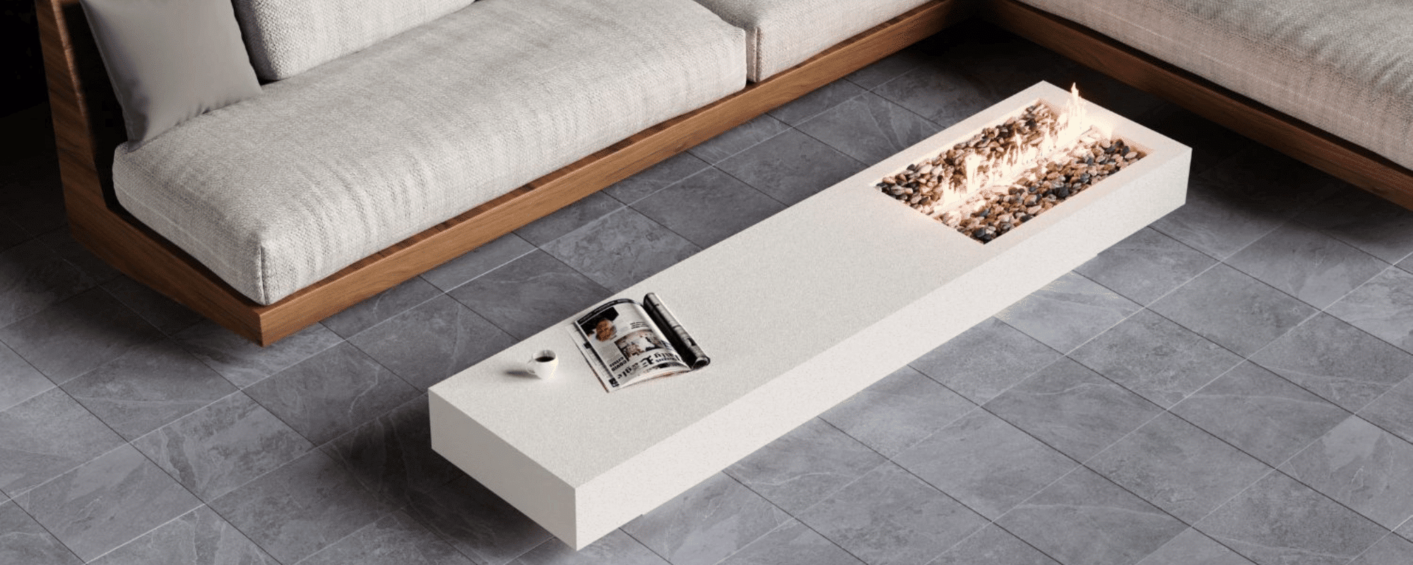 dark coloured tiles