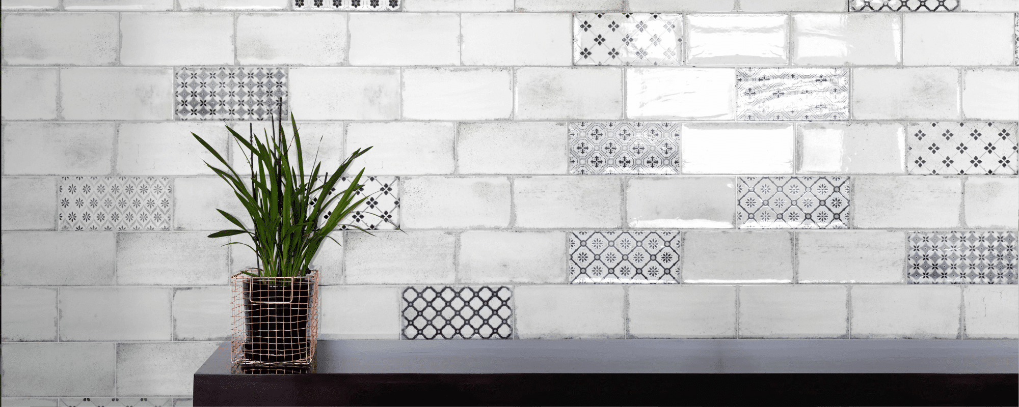 funky white tiles