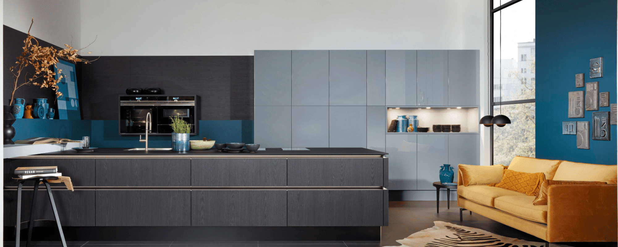 blue and black decor