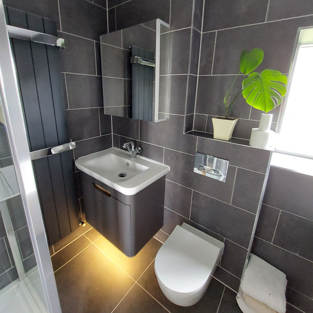 Eco Concrete Antracite black bathroom tiles