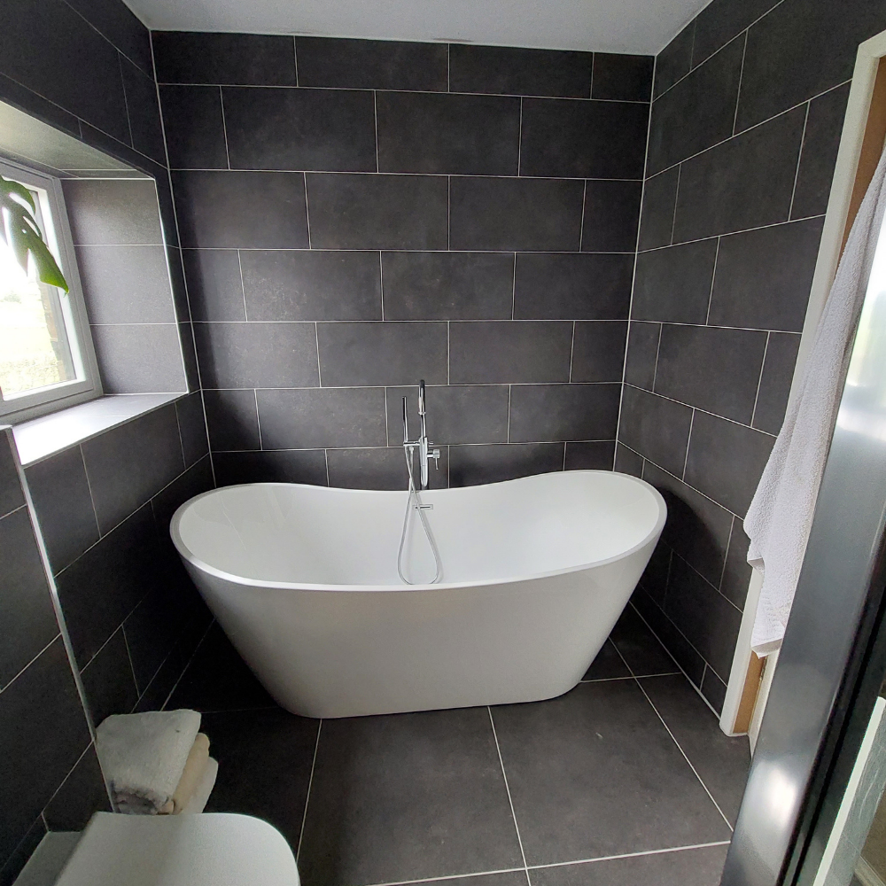 Eco Concrete Antracite black bathroom tiles