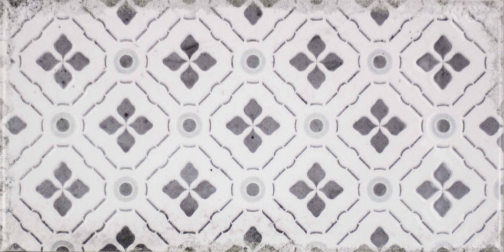 Harewood flower patterned worn look metro tiles