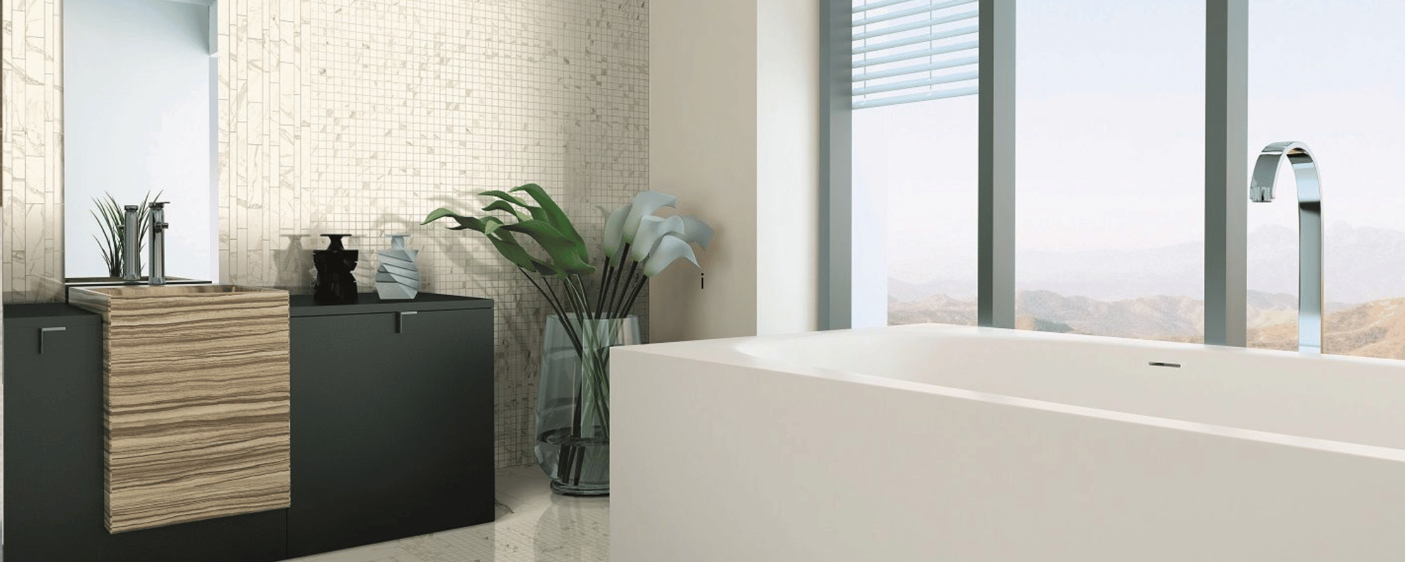 white bathroom overlooking street