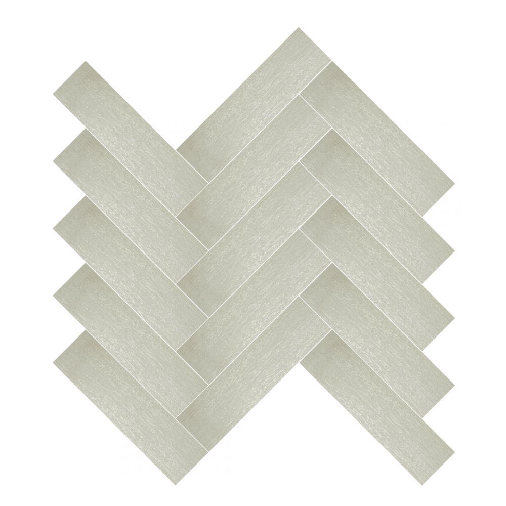 Metalwood Iridio tile in herringbone pattern