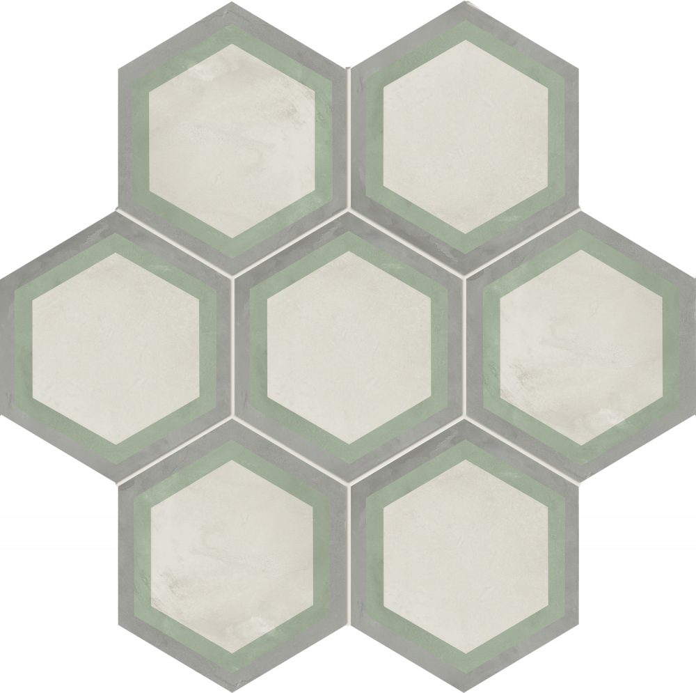 Sage Green Hexagon Tiles by Tiles and Mosaics
