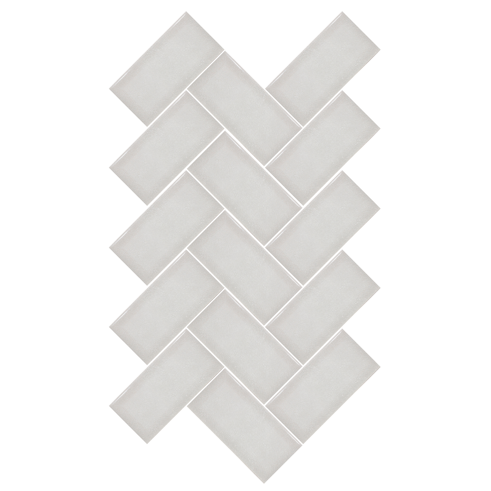 Ragley Paloma grey crackle glaze herringbone tiles